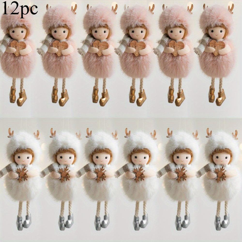 

12pcs Christmas Angel Plush Girl Doll Home Christmas Tree Pendant, Angel Pendant Christmas Gift,hotel scene kitchen scene holiday Christmas props