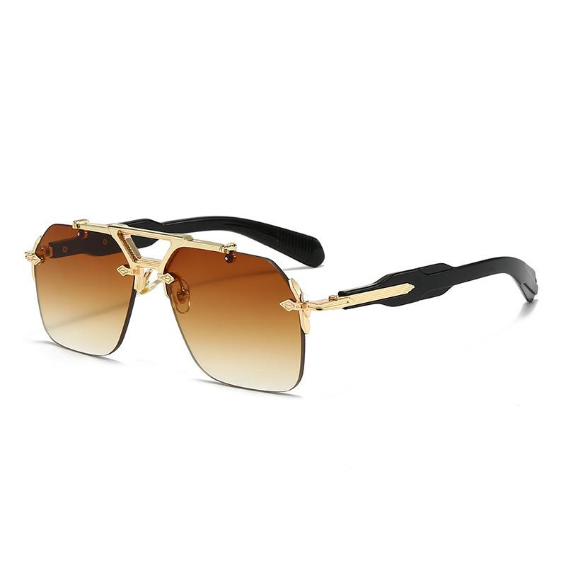 Luxury Brand Classic Square Rimless Sunglasses Men Women Retro Vintage Punk Sun Glasses Oversized Shades Metal Frame Eyewear