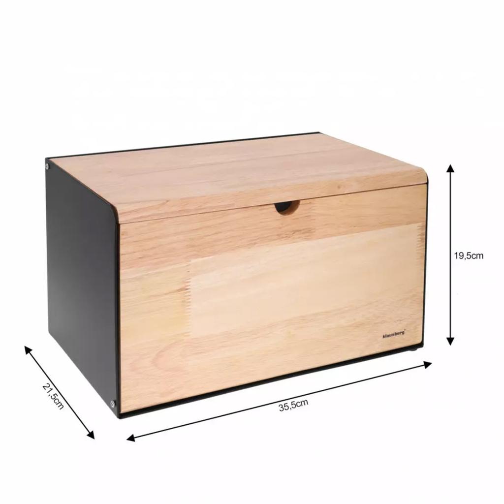 KLAUSBERG KB-7386 Double-Sided Bread Bin - Black