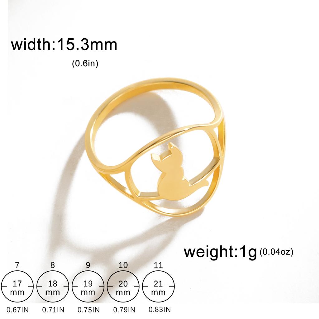 Cazador Cat Kitten Rings for Women Birthday Gift Stainless Steel Jewelry Cute Animal Finger Rings 2026 Trendy Wholesale