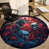 1pc Skulls Roses Office Round Area Rug, Under Office Chairs Bedroom Living Room Home Decor, Room Deco