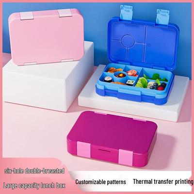 810ml Große Kinder-Bento-Box mit Doppelschnalle und Mikrowellengeeigneten Fächern