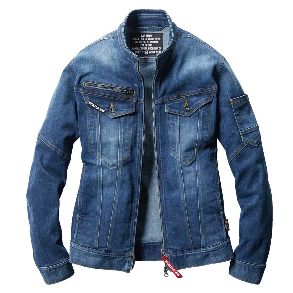 BURTLE Workwear Jacket (Unisex) 5001 Cordura Denim, Size L, 45 Indigo