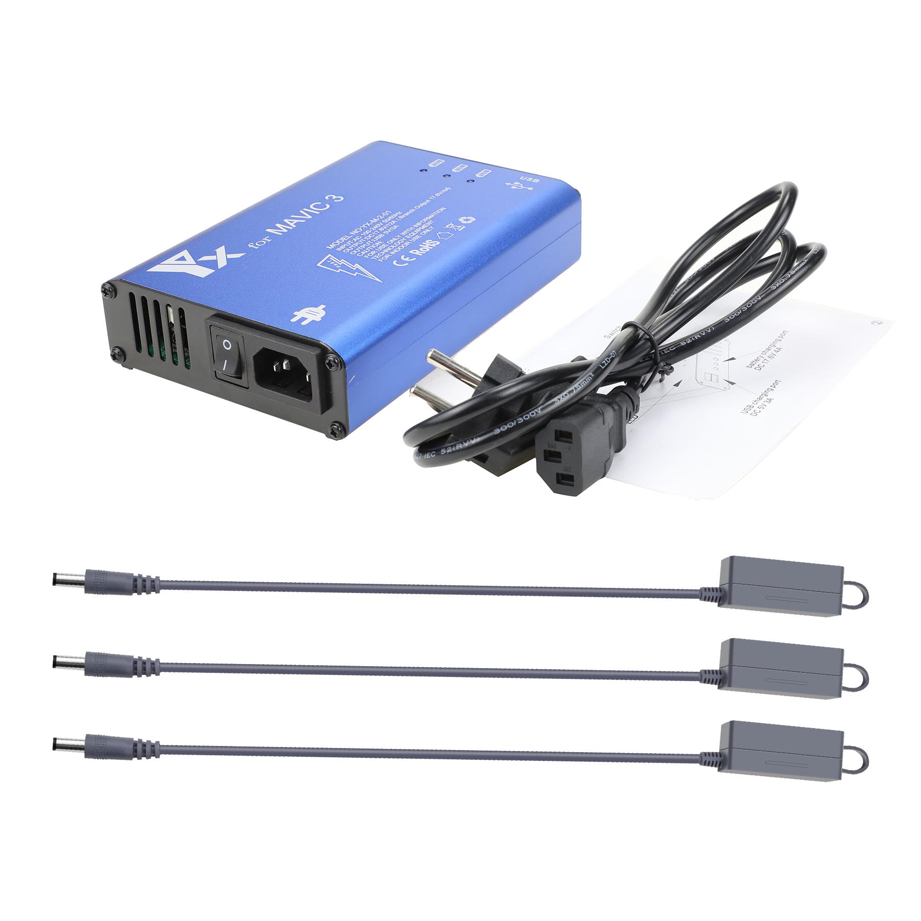 

Зарядний пристрій 5 в 1 для пульта дистанційного керування дроном DJI Mavic 3 Зарядний пристрій для смартфона Інтелектуальний швидкісний зарядний пристрій EU Plug