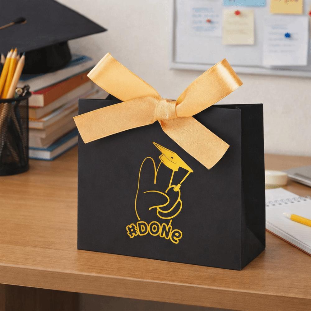 10Pcs Gilded Pattern Graduation Candy Box Black Graduation Gift Box  Party Supplies
