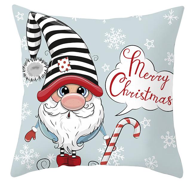 New Christmas Dwarf Pillow Cover Christmas Cute Dwarf Peach Skin Cushion Cover