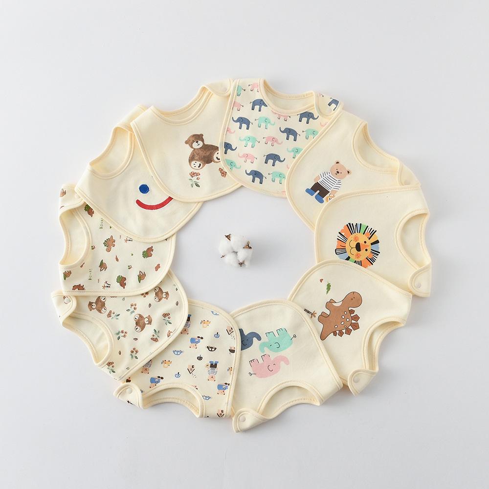 Korean-Style Cartoon Cotton Baby Bib – Waterproof, A-Class Saliva Towel