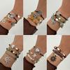 Multi-Layer Ethnic Style Bracelet Spiral Design Gravel Woven Bangle  Jewelry