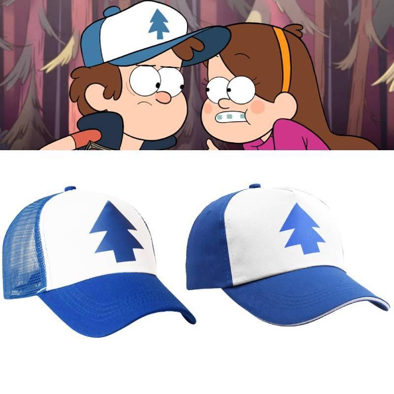 Dipper Falls Gravity Pines Blue Pine Tree Symbol Baseball Cap Hip Hop Otaku Hat