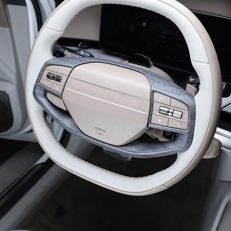For Kia EV4 2025 2026 Wood Grain Car Steering Wheel Switch Button Cover Panel Frame Trim Accessories