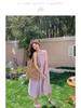 Women's Summer 2025 Korean Style Purple Sleeveless High Waist Vacation Dress