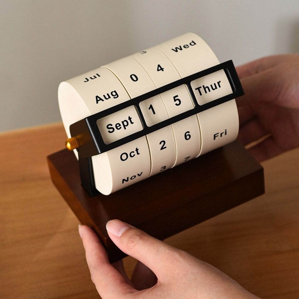 Daily Flip Perpetual Calendar Reusable Manual Countdown Calendar Gift Rotary Calendar  Home