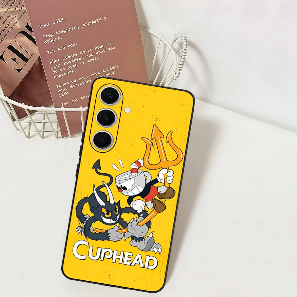 Comedy Animation C-Cuphead Cartoon Phone Case For Samsung S 24 Fe 25 Ultra Plus 20 Lite 21 30 22 23 24 22 Ultra 5G Fundas