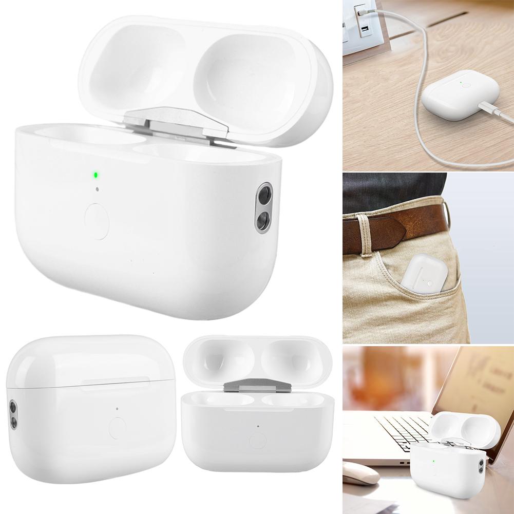 Husă de încărcare fără fir pentru căști Airpods 450 mAh cu buton de sincronizare de asociere compatibil Bluetooth pentru AirPods Pro 2