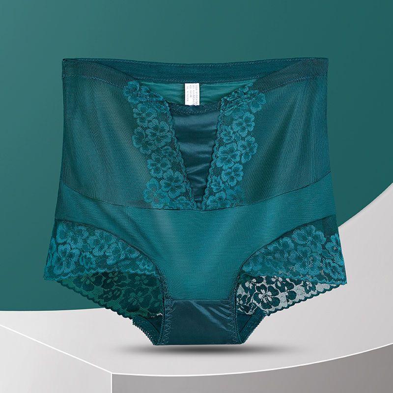 Women's High-Waisted Plus-Size Sexy Lace Tummy Control Butt Lifting Waist Trainer Underwear Briefs