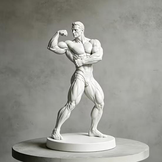 Figurina Bodybuilder Maschile Posa Bicipiti Alto Davanti Stampata 3D, Figura Uomo Muscoloso, Figurina Decorativa Sportiva per Esercizio, Souvenir Decorazione Collezionabili