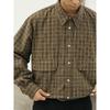 Xbro Japanese-Style Retro Anti-Wrinkle Vintage Gender-Free Plaid Multi-Pocket Mountain Niche Shirt Couple Coat