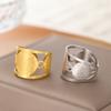 SAINT MICHAEL Stainless Steel Open Ring Men's and Women's Fashion Retro Talisman Ring Anniversary Gift Jewelry Gift