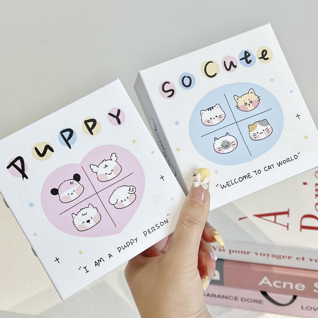 Kawaii 1/2/3 Inch Puppy Cat Magnetic Kpop Pocards with 10 Sleeves Binder Idol Card Po Album Collect Book School Stationery