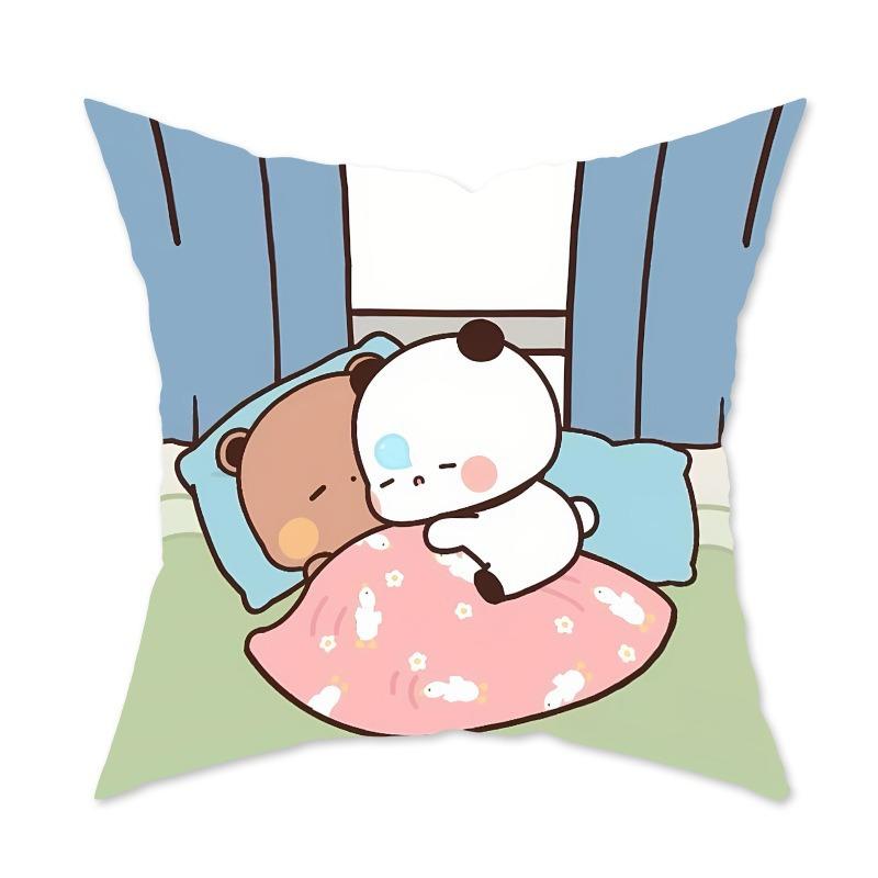 Cute Cartoon Pillow Decorative Sofa Living Room Cushion Bedroom Cartoon Pattern Pillow Back Pillow Lumbar Pillow Case