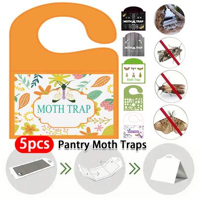 5 Pièces Pièges Adhésifs à Phalènes de Garde-Manger avec Phéromones Pièges à Phalènes Premium pour Placard à Vêtements Attrape-Phalènes Magique pour Maison Cuisine et Vêtements