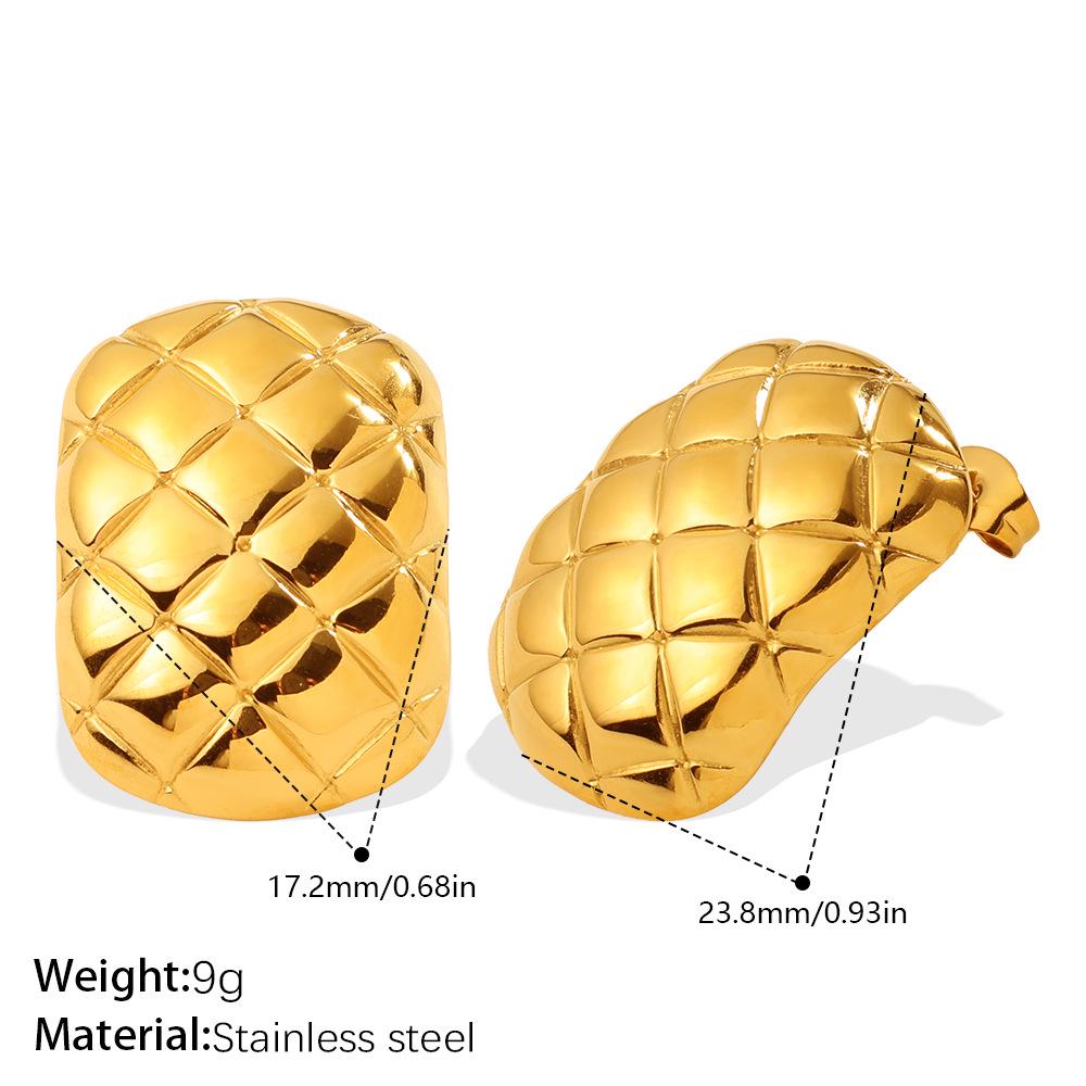 Retro Geometric Plaid Earrings for Women - European & American Design