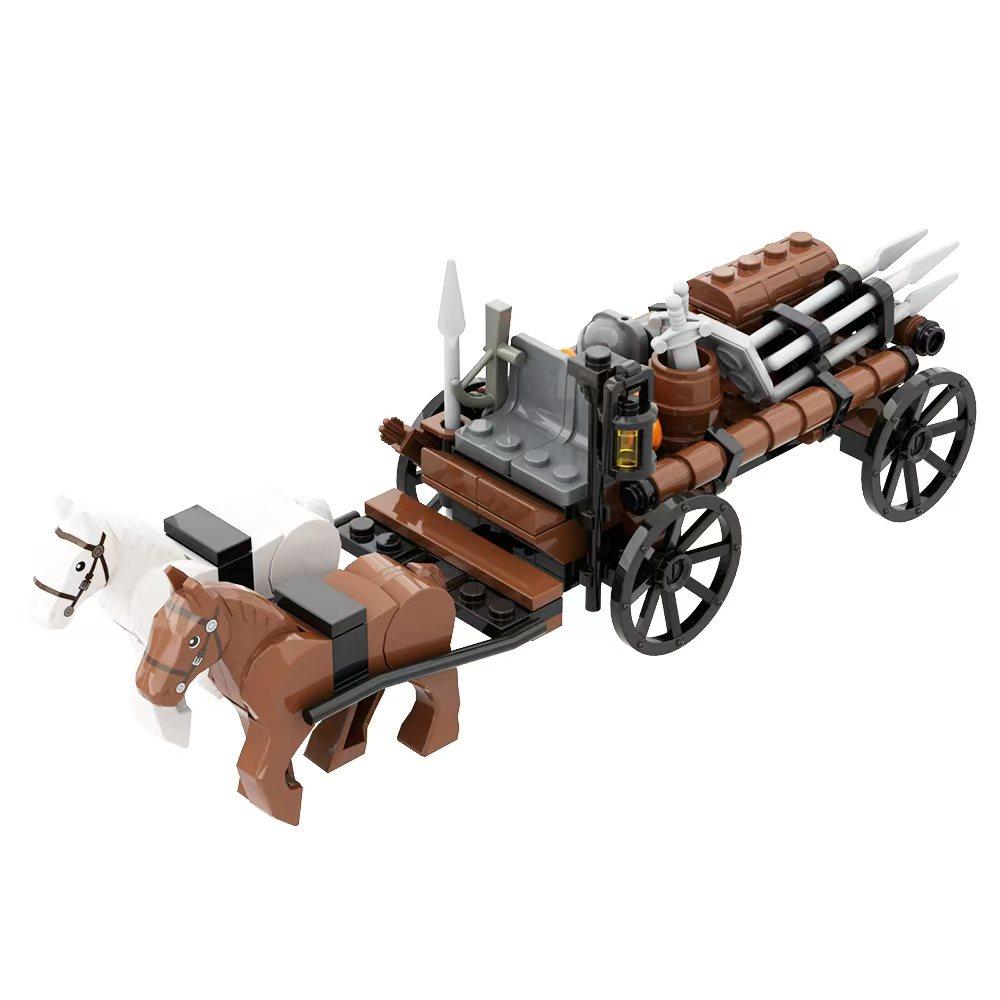 Wolf Knight Warrior Building Blocks – Medieval Castle Horse Soldier Toy with Sword, Axe, Bow, Shield & Cloak for Boys