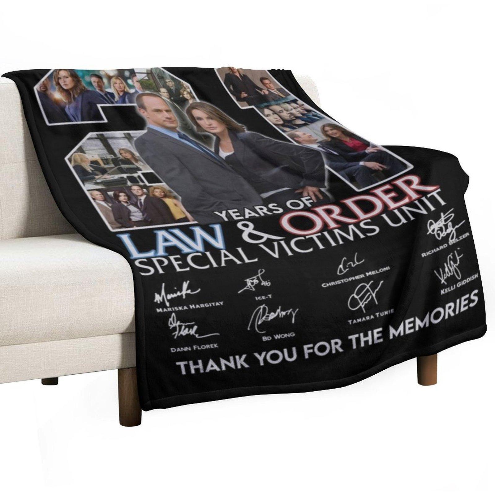 

21 Years Of.Law & Order.Special Victims Unit Throw Blanket Retros Hair Single Quilt Blankets 30x40in