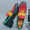 Fashion Colorful Penny Loafers Slip On Leather Men Shoes  Simple Pointed Toe Dress Business Casual Party Wedding Shoes For Man