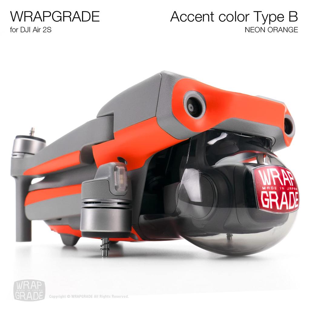 WRAPGRADE Kůže pro DJI Air 2S, Akcentová barva B (Neonově oranžová)