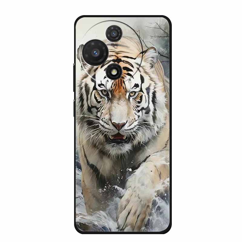 For TCL 605 Case Fashion Flower Protective Black Silicone Soft TPU Back Cover Case For TCL 60 5G 60 SE Case 60SE Coque Funda Bag