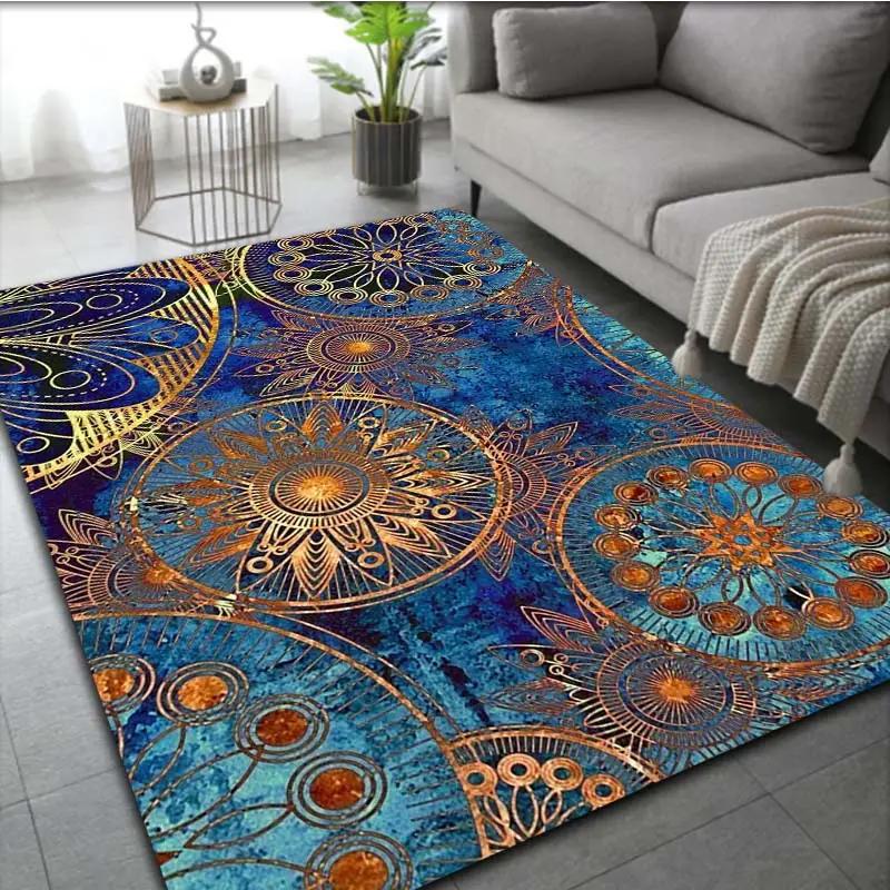 Bohemian Visual Effect Carpet, Durable And Easy-To-Clean Home Decor, Bedroom Rug, Living Room Coffee Table Floor Mat