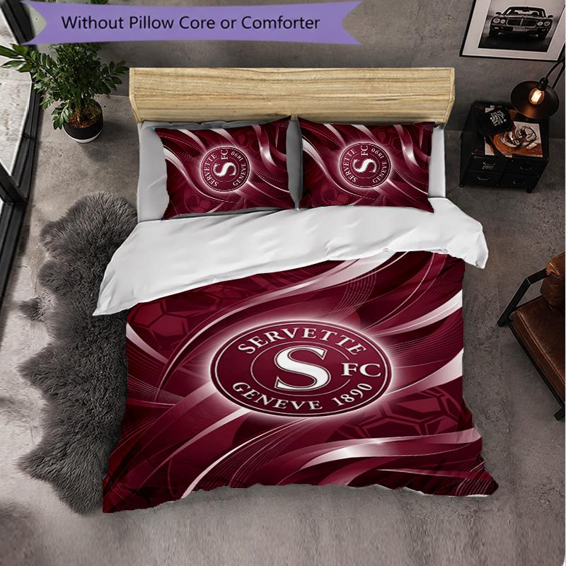 Biancheria da Letto a Tema Servette FC Set 3 Pezzi Copripiumino Biancheria da Letto Decorativa Per Camera da Letto di Adolescenti Decorazione per la Casa