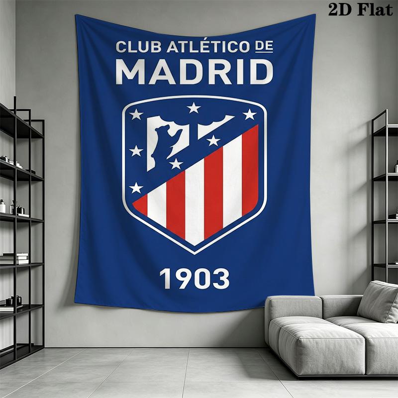 Atltico De Madrid Crest Wallpaper Bedding 1 Duvet Cover 2 Pillowcase Without Core Bedding Set Christmas Birthday Gift