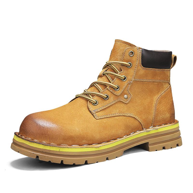 

High Quality Outdoor Mens Motorcycle Boots Four Season High Top Shoes Stylish Comfortable Ankle Boots Non Slip Male Casual Botas 45