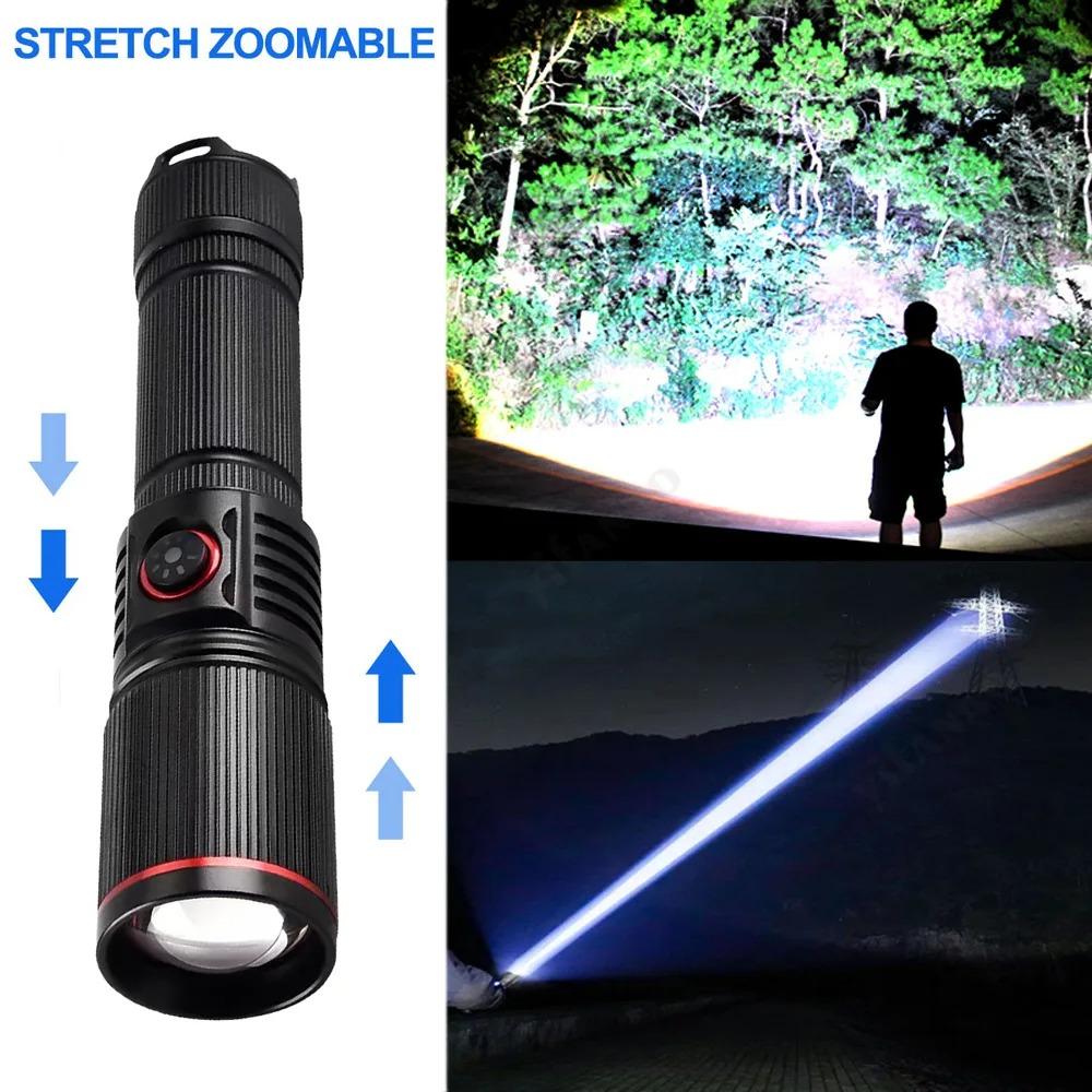 Aluminum Alloy White Laser Powerful LED High Power Flashlight Zoom Torch LightLamp Camping Outdoor Hunting Fishing Lighting Lamp