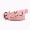 Women's Polka Dot Belt with Gold Buckle - Candy Color Patent Leather Waistband, Trendy Y2K Fashion Accessory for Jeans Dresses