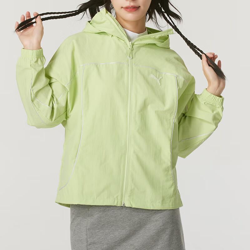 Puma Breathable Running Hooded Solid Color Long Sleeve Jacket Women Jackets Light-Green 628763-35