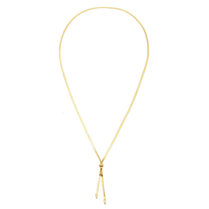 Punk Gold Color Y-Shaped Necklace for Women Girls Fashion Metal Long Flat Snake Bone Chain Necklace Jewelry Party Gifts
