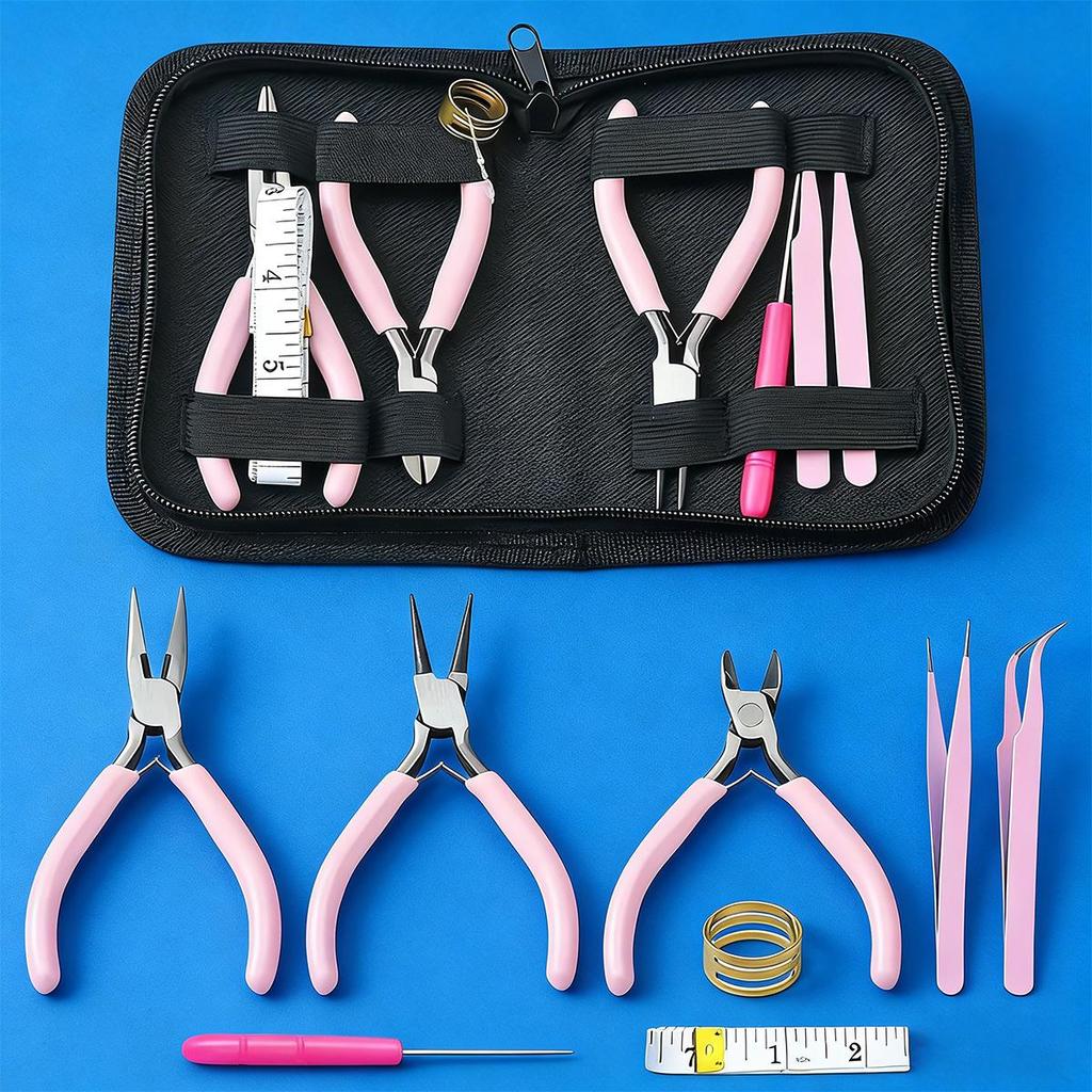 Ensemble de pinces à bijoux DIY pour la fabrication de colliers et de bracelets - Kit de 8 pièces en stock