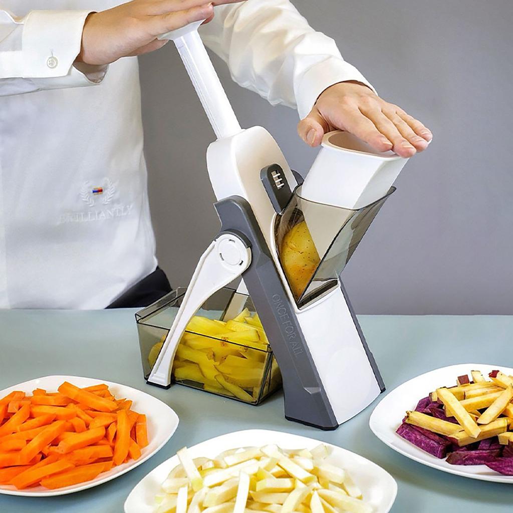 Tritaverdure Professionale 8 Lame In Acciaio – Taglia Cipolle, Affetta, Grattugia, Mandolina All-in-1