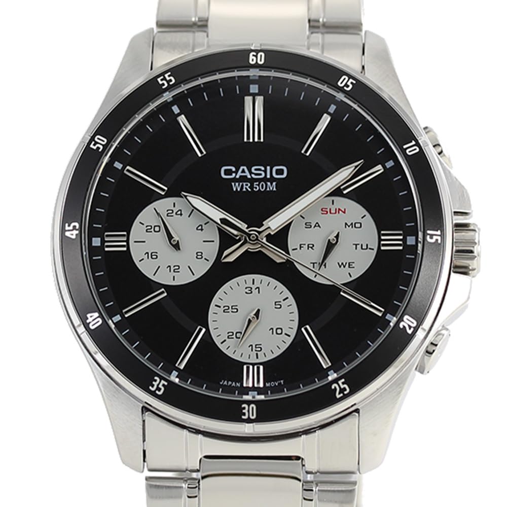 CASIO STANDARD MTP-1374D-1A3 silver black men's