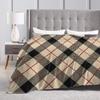 Yellow Tartan Soft Warm Blanket  Children Plush Throw Blanket Novelty Couch Bed Flannel Bedspread Sofa Bed Cover