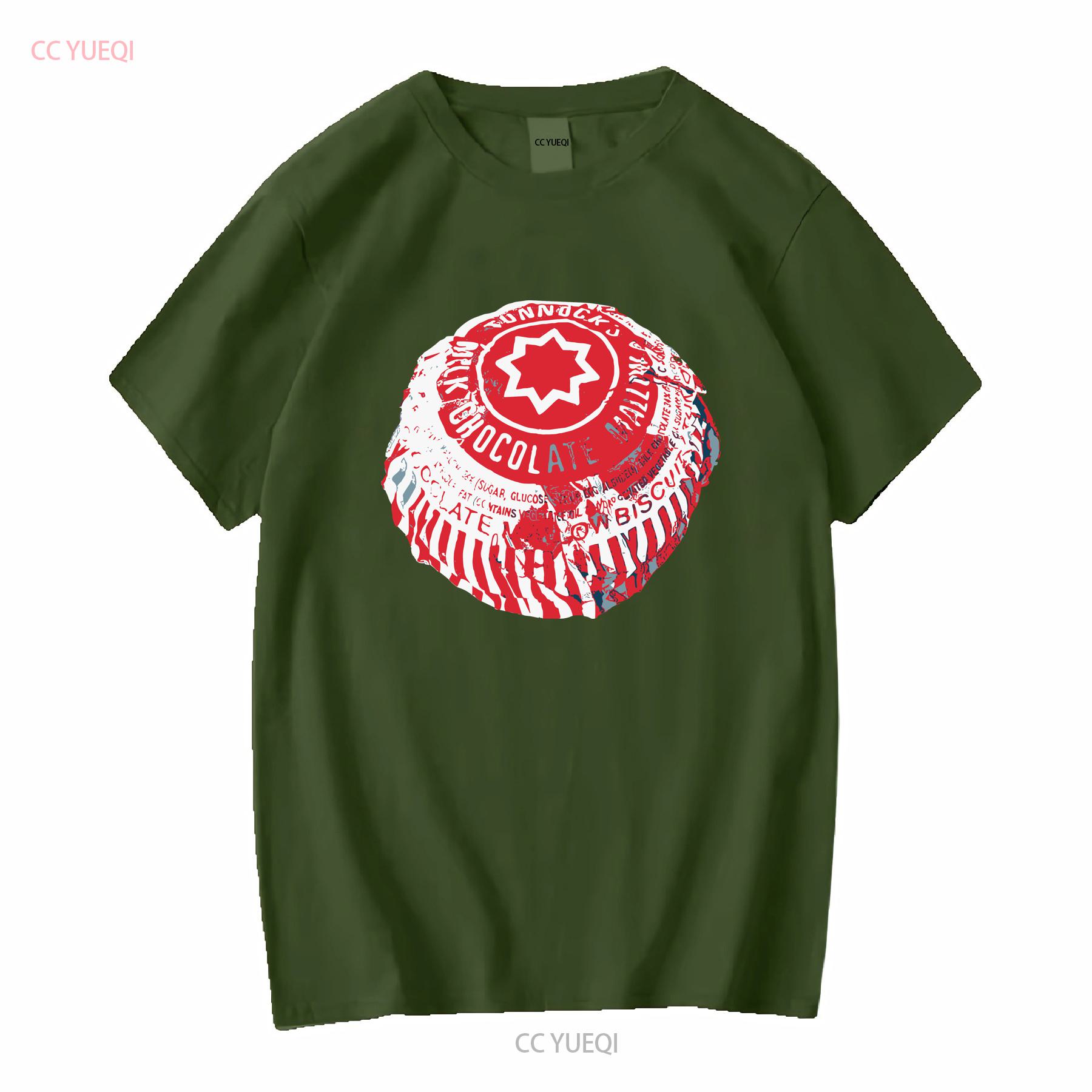 

Tunnocks Tea Cake Pop Art White and Red Design T Shirt long or short sleeves vintage Washed designer clothes Comfortable M