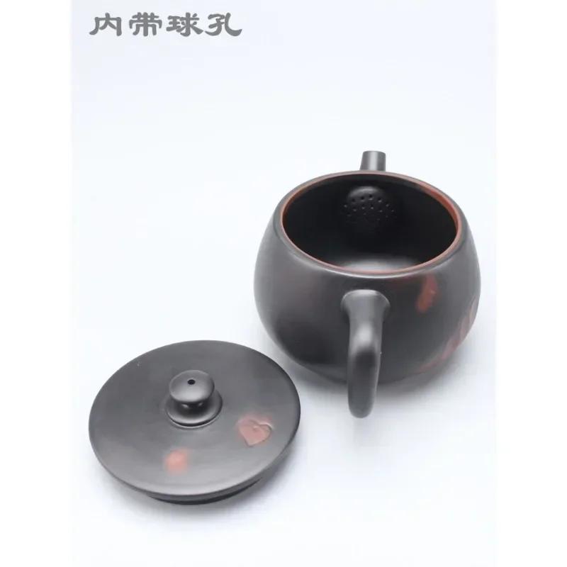 Handmade Relief Lotus Dragon Purple Clay Teapot Kung Fu Tea Set