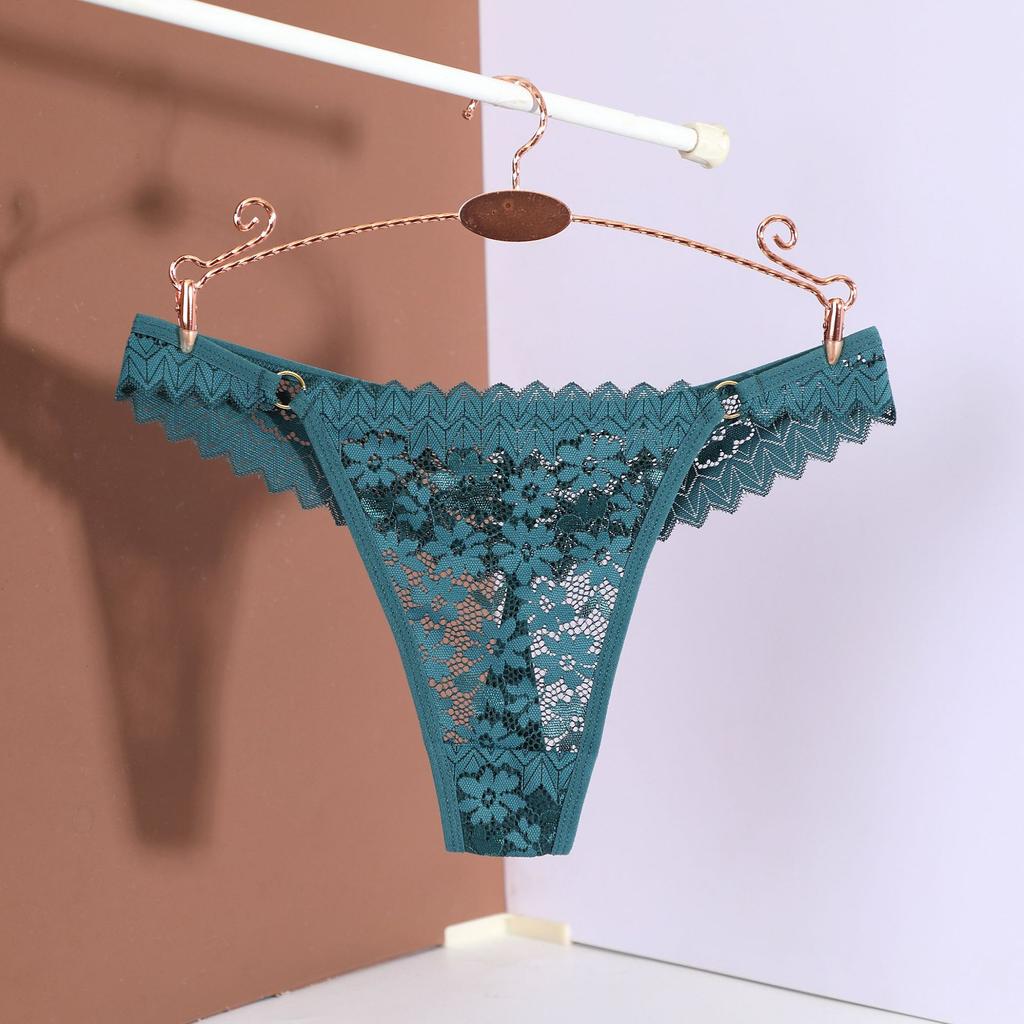 Ladies Spring and Summer Fashion Temptation Hot Waist Hollow Lace Jacquard Thong Underwear