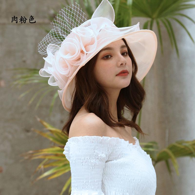 

Hat Women s Summer Big Edge Mesh Hat Vintage Eugen Yarn Flower Sun Hat Outdoor Sun Hat Beach Sun Hat one size fits all (56-58cm)