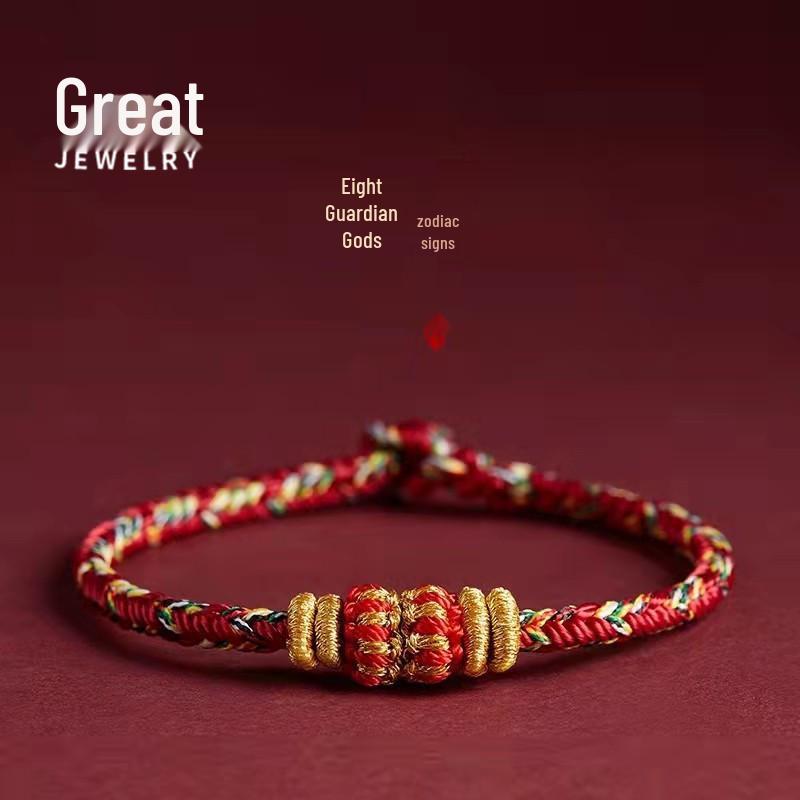 Dahao Year of the Tiger Red String Zodiac Bracelet - Women's and Couples' Woven Charm