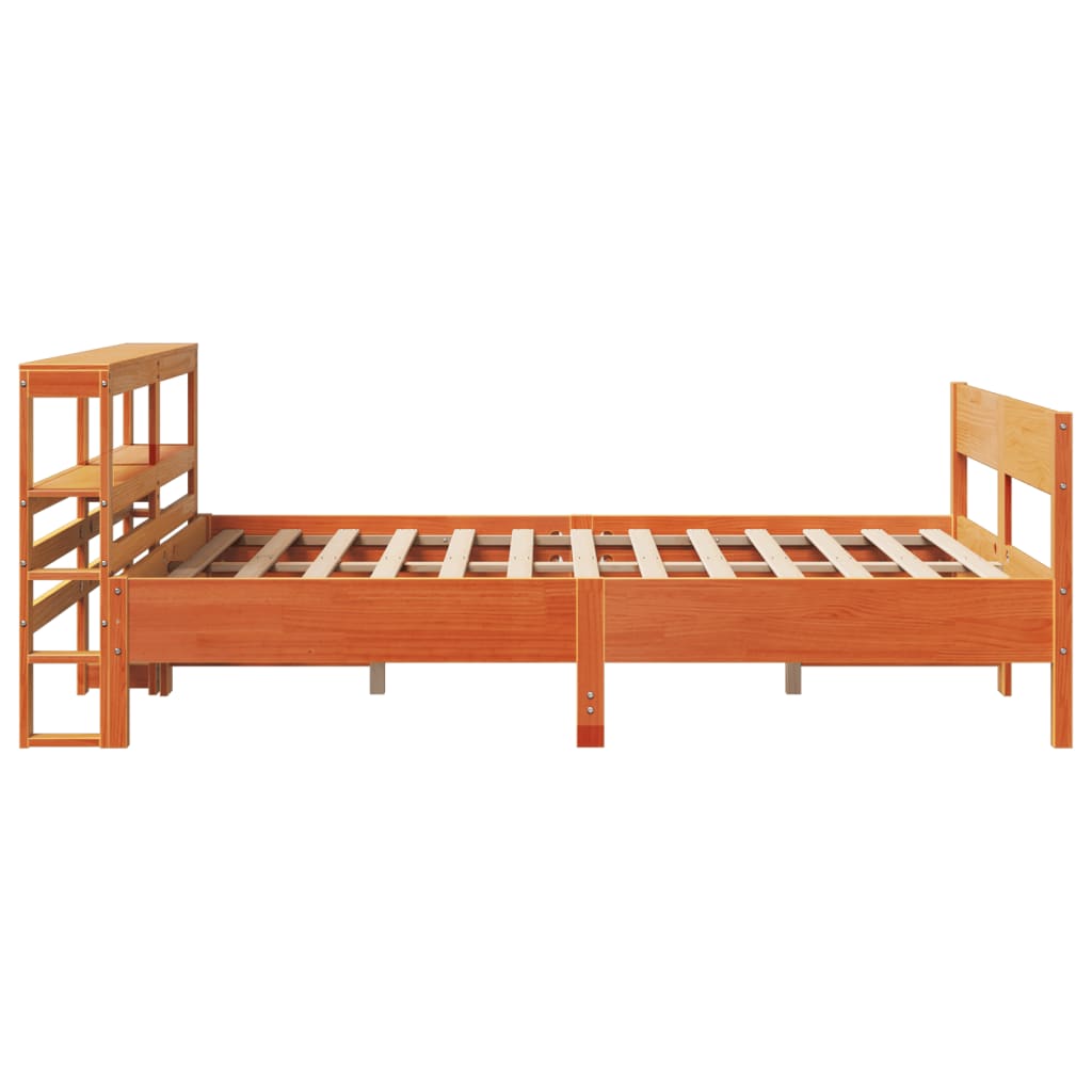 Solid Wood Bed without Mattress Wax Brown 120 x 200 cm Pine Wood