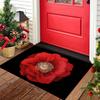 1 buc. Covor de bun venit cu trandafiri roșii, covoraș de baie, rezistent la murdărie, anti-alunecare, lavabil la mașină, absorbant, pentru sufragerie, dormitor, baie, bucătărie
